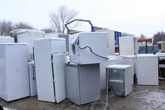 old appliances in the dump site